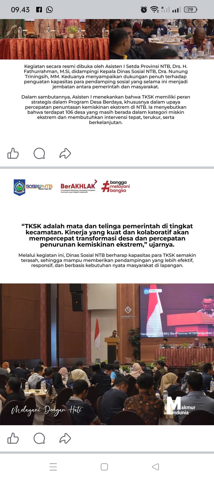 Dinsos NTB gelar kegiatan Penguatan Kapasitas Tenaga Kesejahteraan Sosial Kecamatan (TKSK) se- NTB, di Mataram 27-28 November 2025.