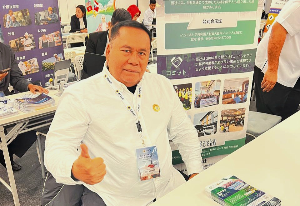 BUKA PELUANG KERJA: Komisaris Utama PT Cipta Rezeki Utama H Edy Sopyan saat mengikuti business matching di Tokyo Jepang 30 November hingga 3 Desember 2025.