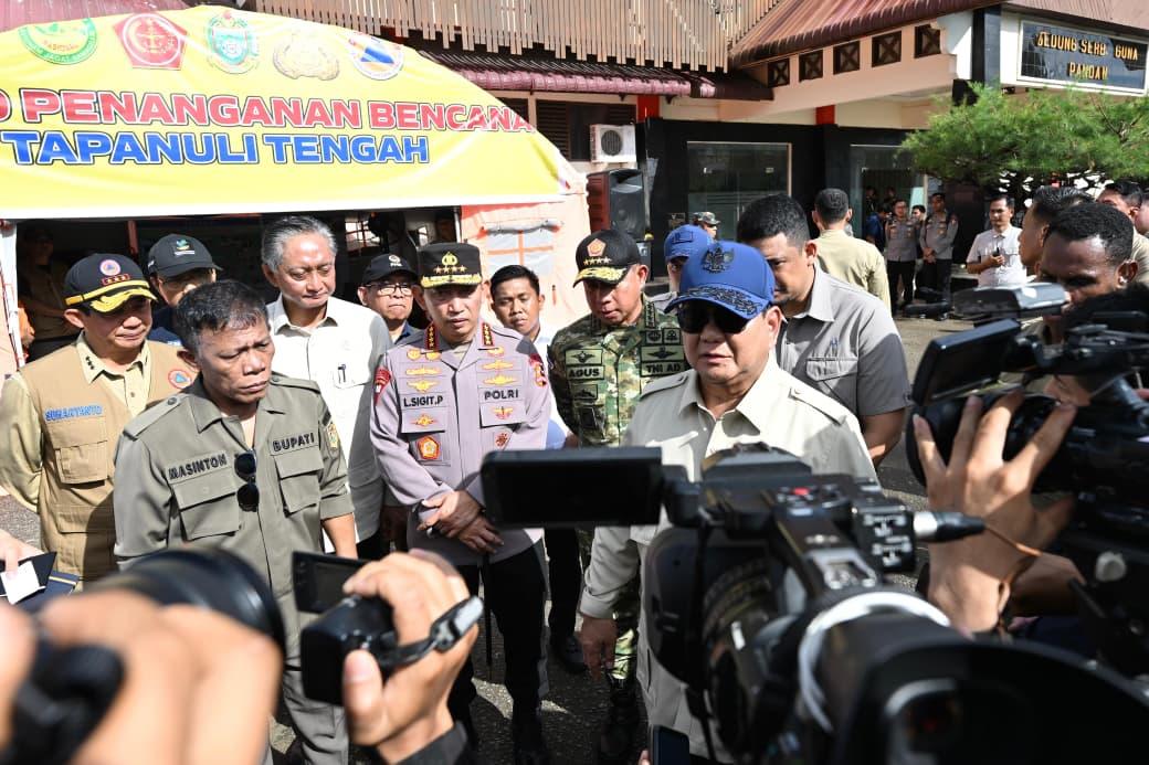 Presiden Prabowo Subianto sampaikan apresiasi tinggi terhadap kecepatan dan sinergitas seluruh jajaran yang terlibat dalam penanganan bencana banjir dan longsor di Kabupaten Tapanuli Tengah, Sumatera.