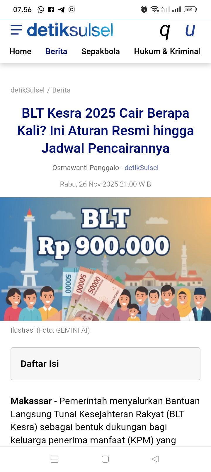Penting bagi masyarakat melakukan pengecekan secara mandiri guna memastikan apakah termasuk sebagai penerima manfaat BLT atau tidak.