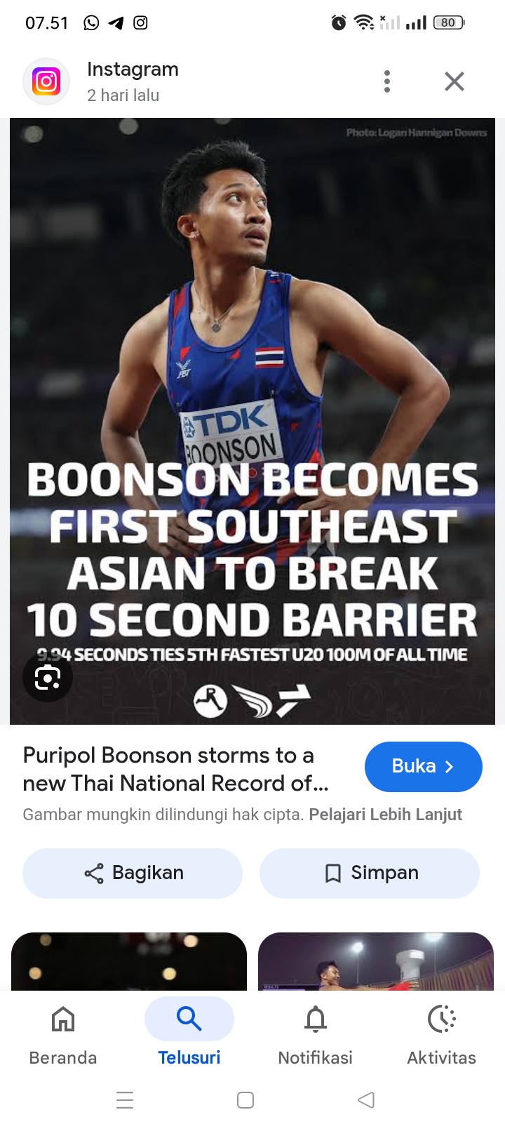 Puripol Boonson, manusia tercepat Asia setelah berhasil memecahkan waktu kurang 10 detik di lari 100 meter putra SEA Games 2025, kini menjadi idola baru bagi warga Thailand.