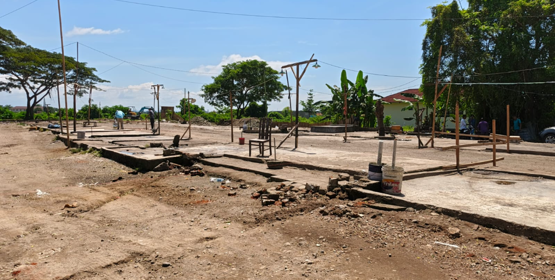 Lahan pasar ikan Bintaro yang masuk dalam skema Kampung Nelayan Terintegrasi saat ini tengah berproses dibangun Koperasi Merah Putih, Minggu (15/12).