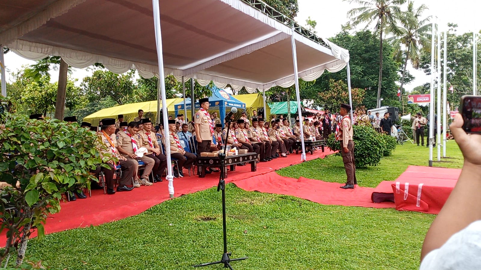 Gubernur NTB saat membuka Jambore Daerah (Jamda) XI Gerakan Pramuka Provisi NTB, yang diselenggarakan di Kebun Raya Lemor, Kecamatan Suela  Lombok Timur (Lotim)
