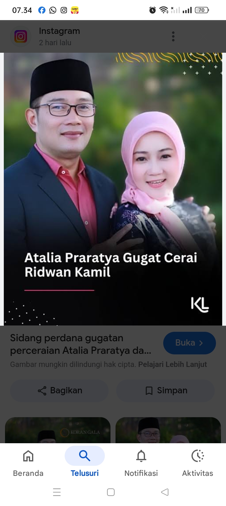 Wenda Aluwi, kuasa hukum Ridwan Kamil mengungkapkan jika Ridwan Kamil saat ini dalam kondisi lebih tenang dan dalam kondisi baik.