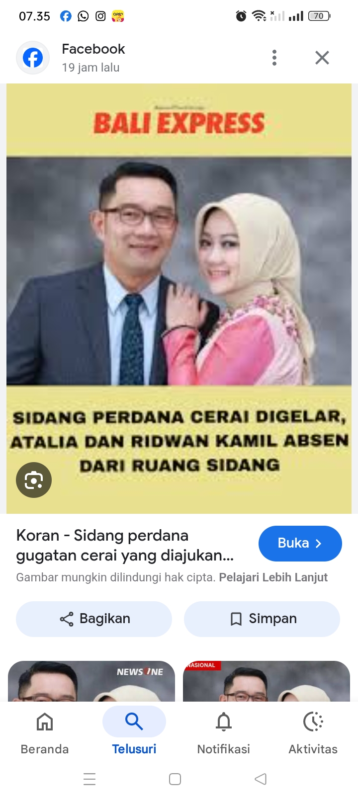 Hakim menghimbau Ridwal Kamil dan Atalia Praratya mau berdamai kembali melalui sidang mediasi.