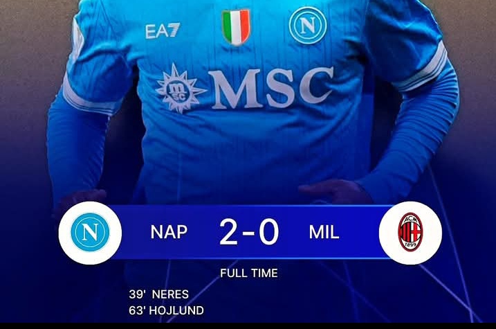 Hasil akhir Super Coppa Italia, Napoli 2-0 AC Milan.