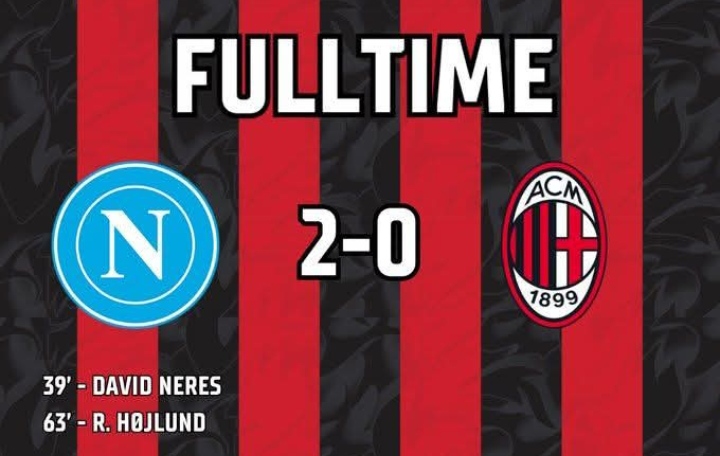 Hasil akhir Super Coppa Italia, Napoli 2-0 AC Milan.