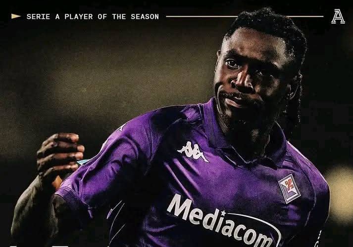 Moise Kean, striker Fiorentina yang diminati pelatih AC Milan Massimiliano Allegri.