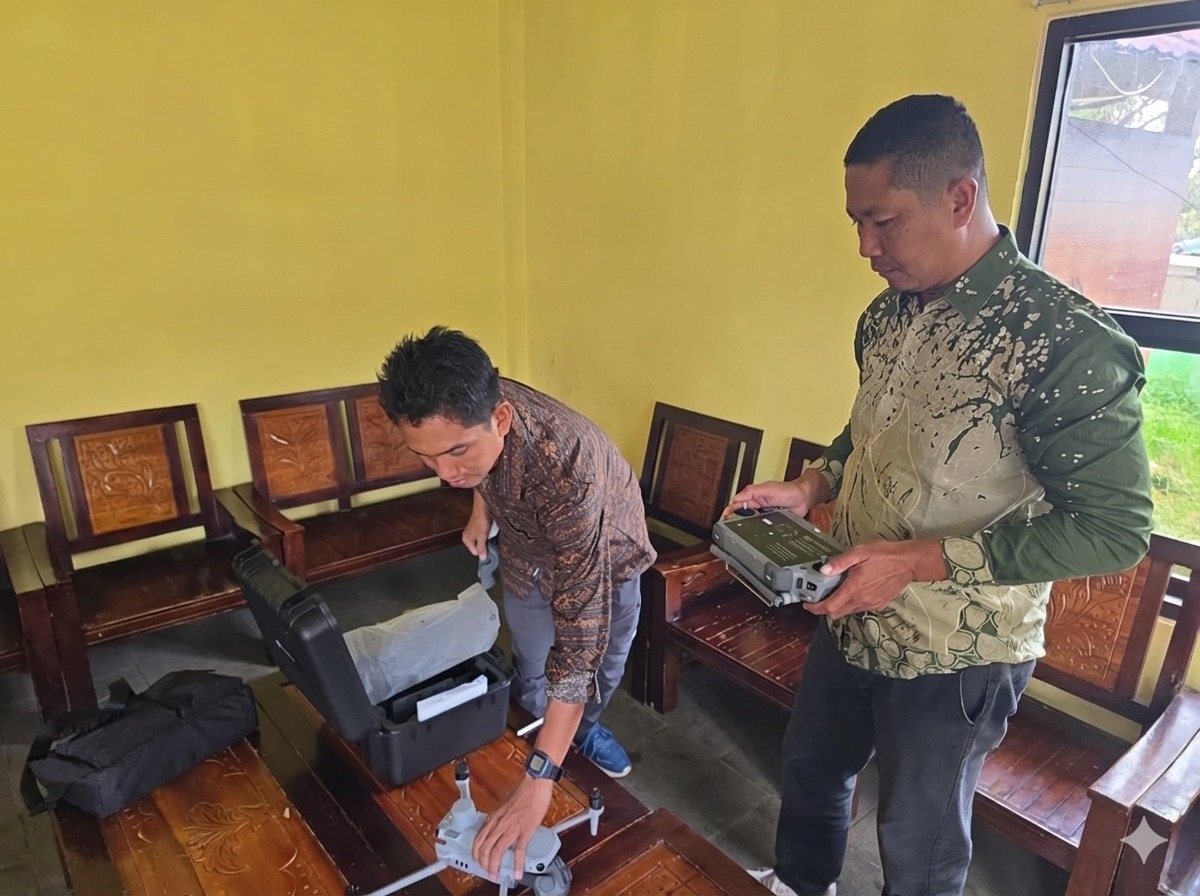 Seorang petugas sedang mengecek kondisi Drone thermal untuk lakukan pemantauan hingga evakuasi jika ada pendaki terjatuh di gunung Rinjani. (BTNGR untuk Lombok post)
