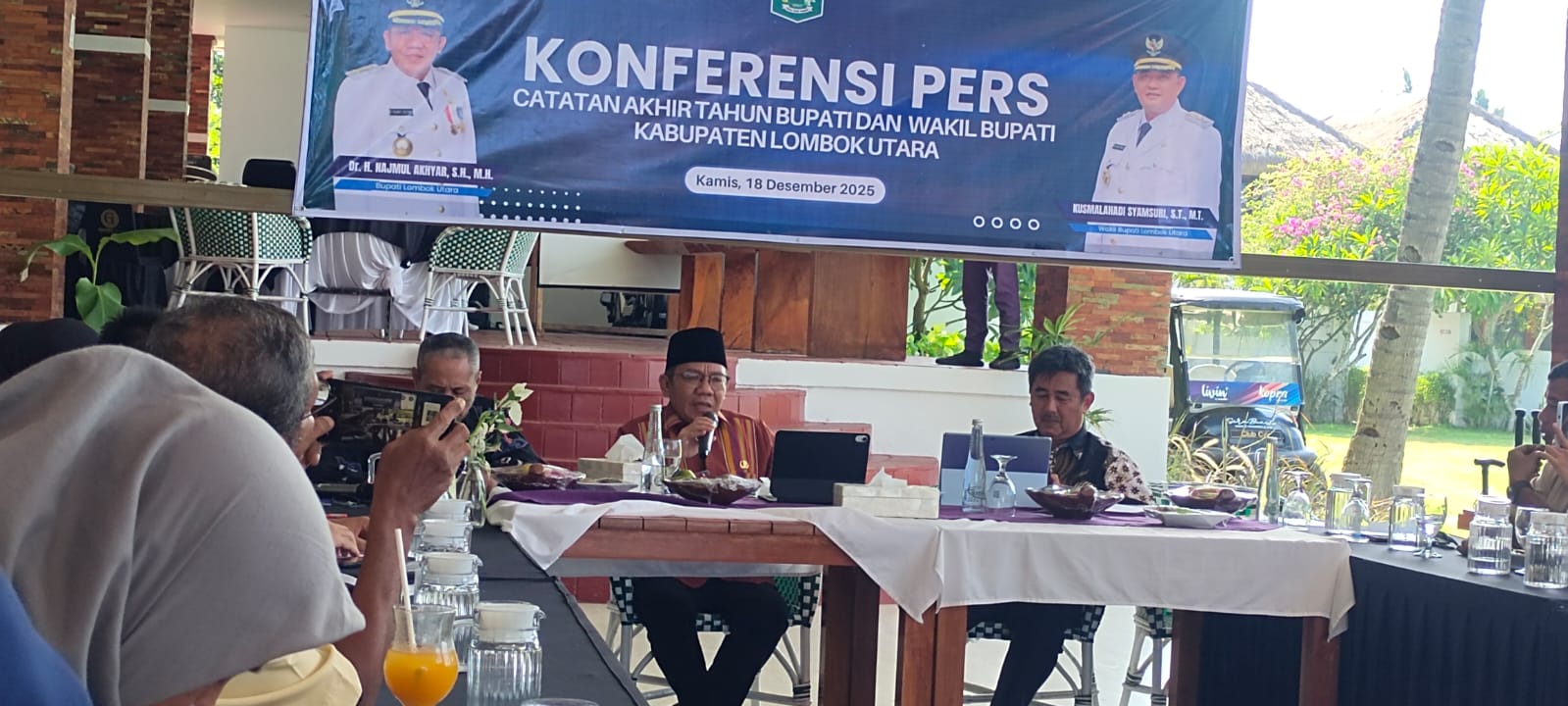 PROGRES BAGUS: Bupati KLU Najmul Akhyar menyampaikan sejumlah program yang menjadi fokus tahun ini
