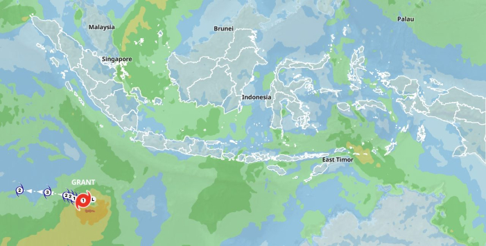 Siklon Tropis GRANT terbentuk di Samudra Hindia. BMKG peringatkan potensi gelombang tinggi di pesisir selatan Indonesia.