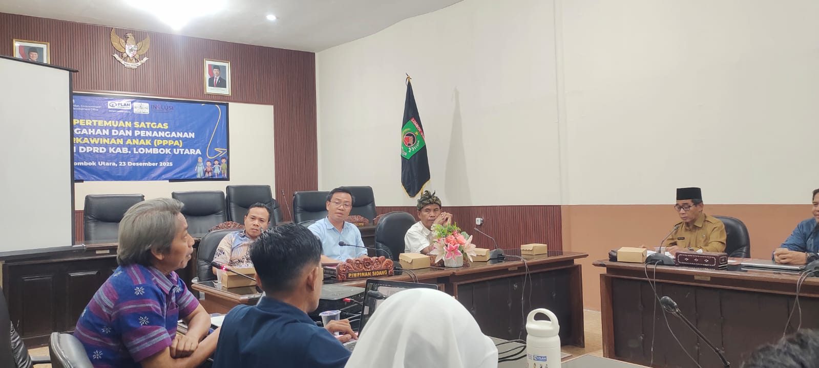 BELUM ADA REGULASI: Suasana pertemuan antara satgas Pencegahan dan Penanganan Perkawinan Anak bersama DPRD KLU, Selasa (23/12)