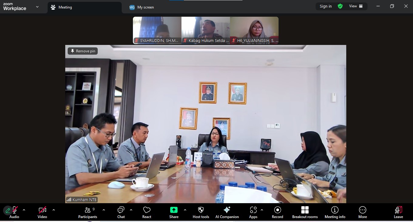Kanwil Kemenkum NTB menggelar Rapat Harmonisasi Rancangan Peraturan Kepala Daerah (Raperkada) Kota Bima tentang Rencana Aksi Daerah Pengarusutamaan Gender (PUG) di Kota Bima.
