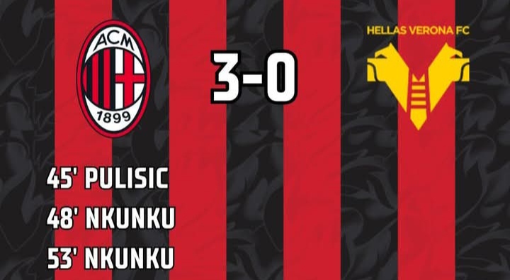 Skor akhir AC Milan vs Hellas Verona.