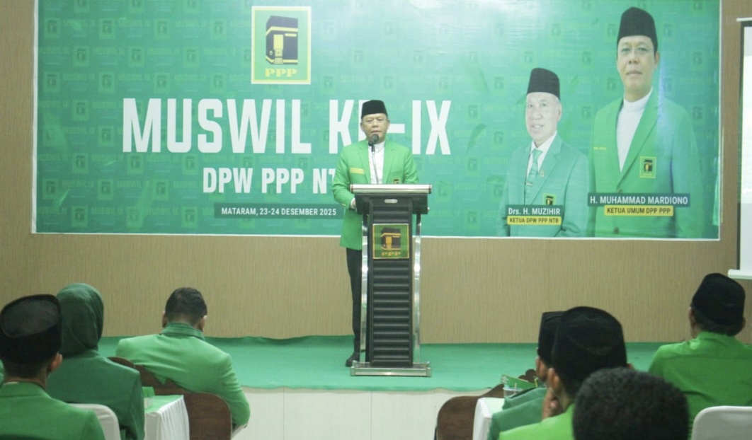 Ketua Umum PPP Muhamad Mardiono saat membuka Muswil ke-9 DPW PPP NTB, Rabu lalu (24/12).