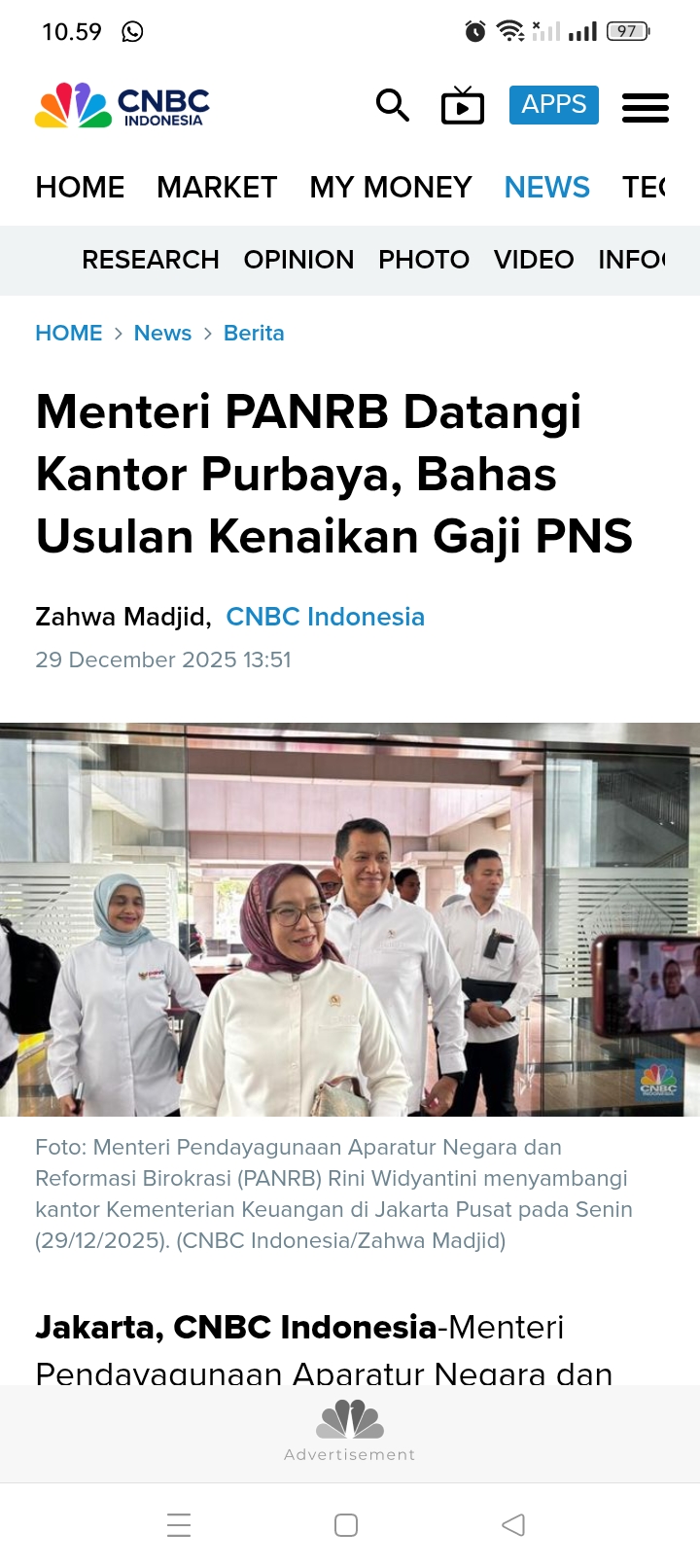 Menpan RB Rini Widyantini bertemu Menteri Keuangan Purbaya Yudhi Sadewa di Kantor Kementerian Keuangan, Jakarta Pusat, Senin (29/12).