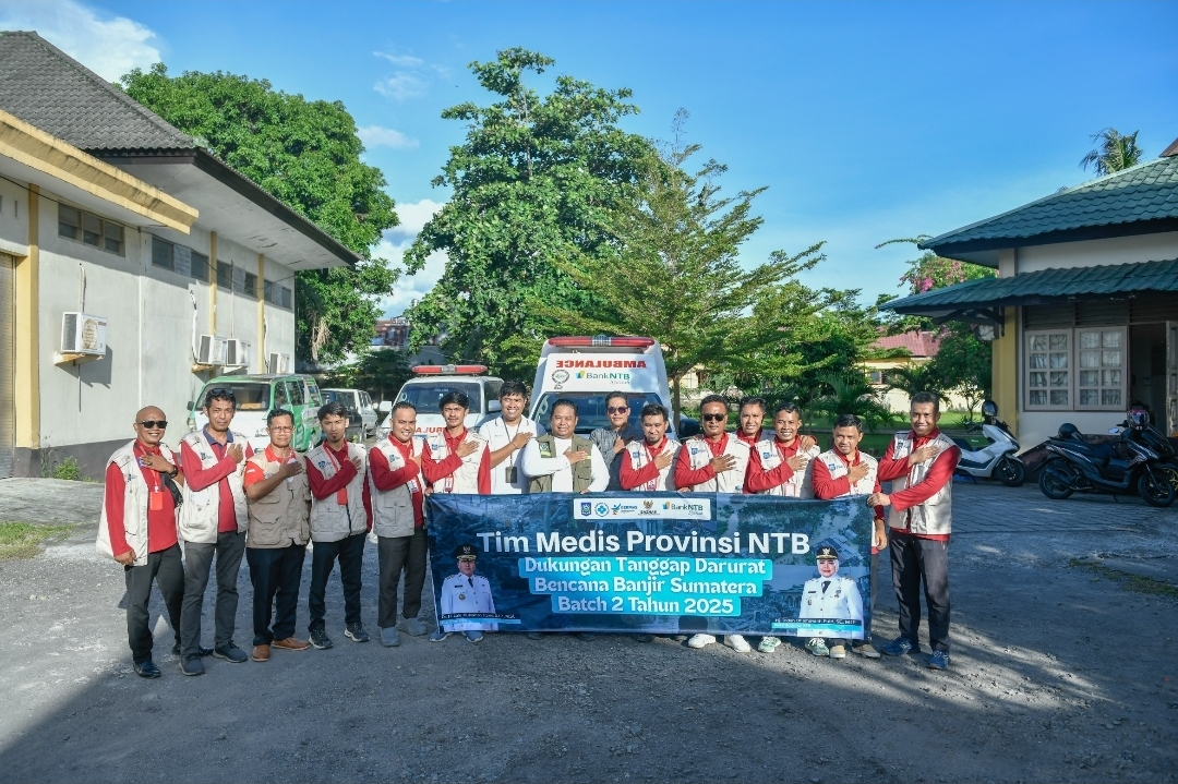 Dukung Kemanusiaan di Aceh, Bank NTB Syariah Fasilitasi Operasional Ambulance Tim Medis NTB