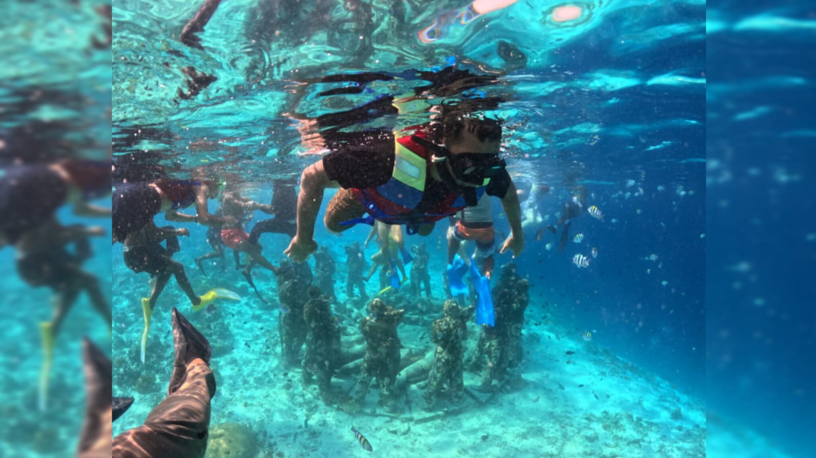 Wisawatan saat menikmati wisata bawah laut Gili Meno, menawarkan pengalaman snorkeling dan diving yang menakjubkan.