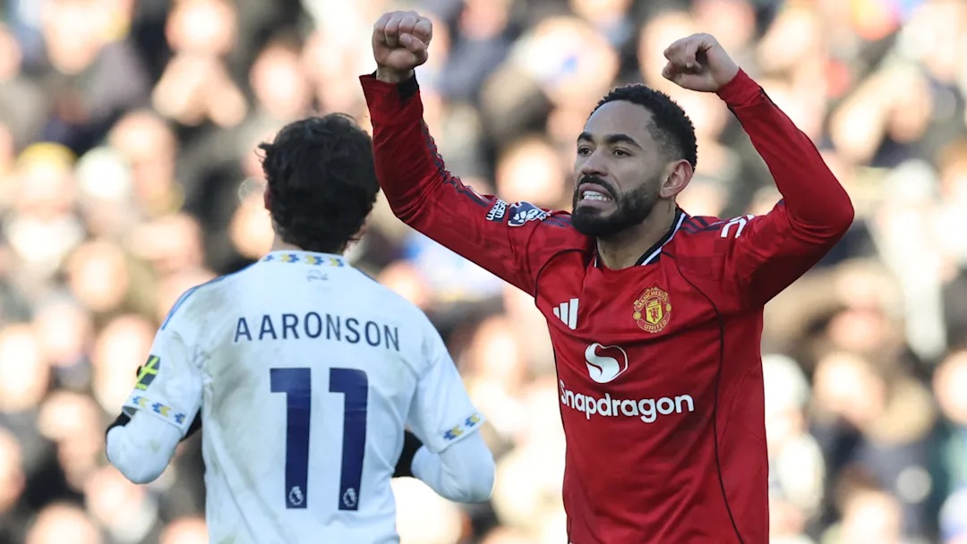 Matheus Cunha (kanan) dan Brenden Aaronson sama-sama mencatatkan nama di papan skor pada akhir pekan ini. (Foto: Darren Staples/AFP/Getty Images)