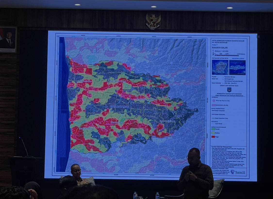 Data Perumahan yang dibangun Dinas Perkim berhasil memotret dengan detail kawasan rawan banjir di Kota Mataram, beberapa waktu lalu.