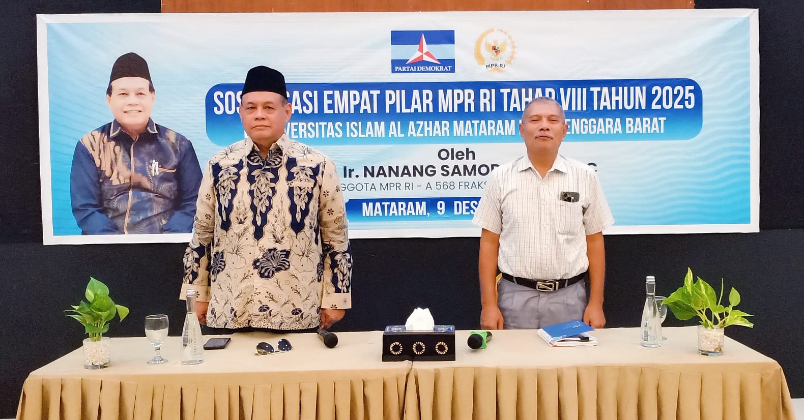 Anggota MPR RI Dr H Nanang Samodra saat sosialisasi empat pilar MPR RI, Selasa 9 Desember 2025, siang.