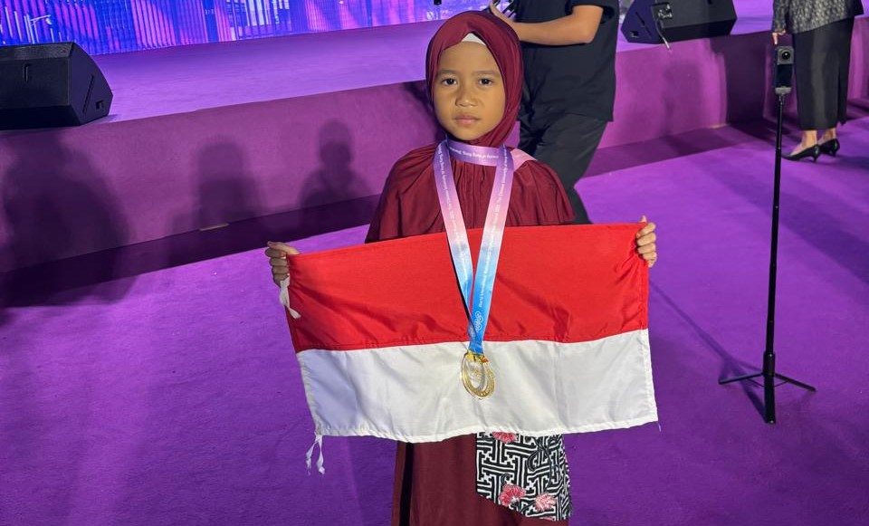 Murid asal Mataram Qashiratut Tharfi Paranata sabet medali emas WIMO di China.