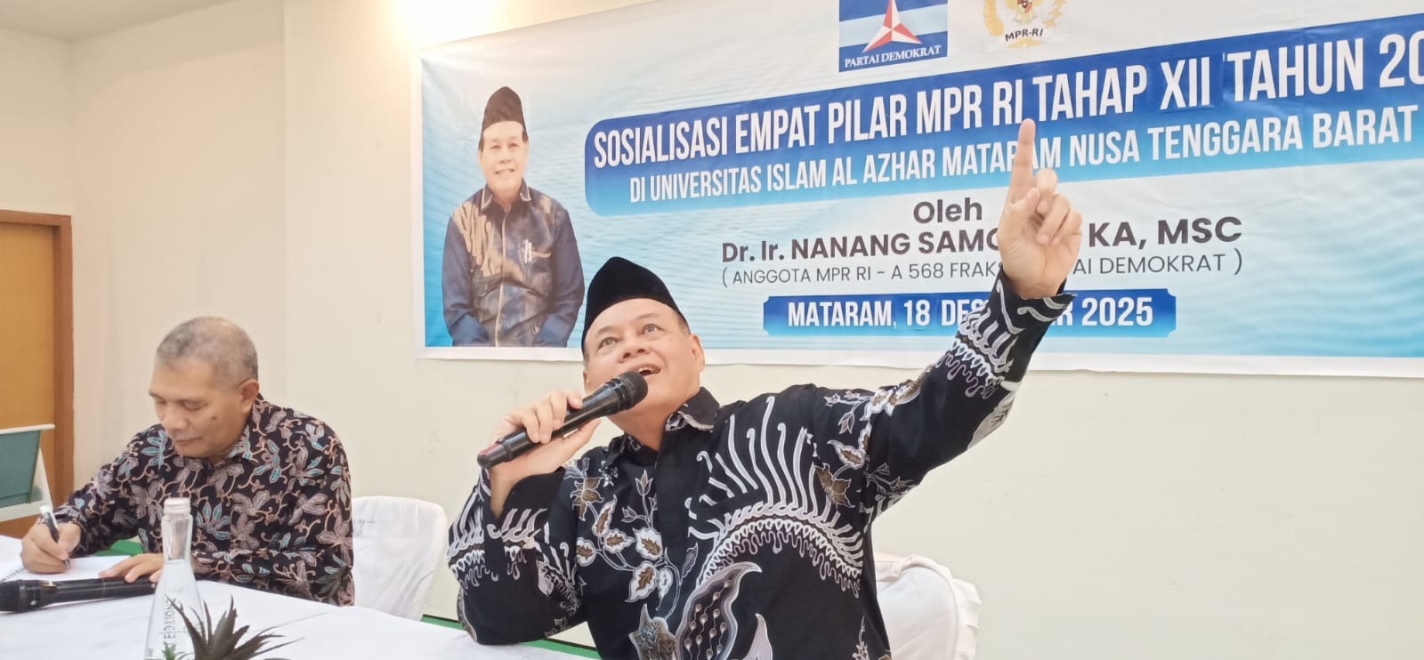 Anggota MPR RI Dr H Nanang Samodra saat Sosialisasi 4 Pilar MPR RI Tahap XII terkait Bhineka Tunggal Ika diadakan Kamis siang 18 Desember 2025.