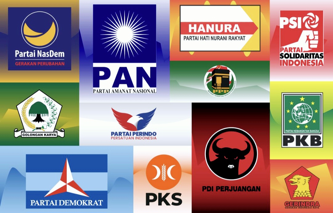 Ilustrasi logo partai politik (parpol). Mayoritas parpol pemilik kursi di DPR RI menyetujui sistem pilkada melalui DPRD.