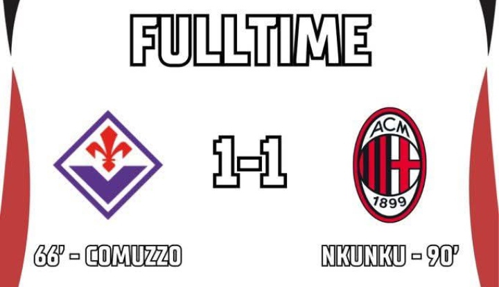 Hasil akhir Fiorentina vs AC Milan 1-1.