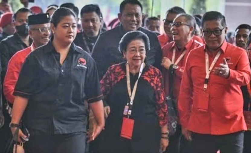 Ketua Umum PDIP Megawati Soekarnoputri di arena Rakernas I PDI Perjuangan 2026 yang digelar di Beach City International Stadium (BCIS), Ancol, Jakarta Utara.