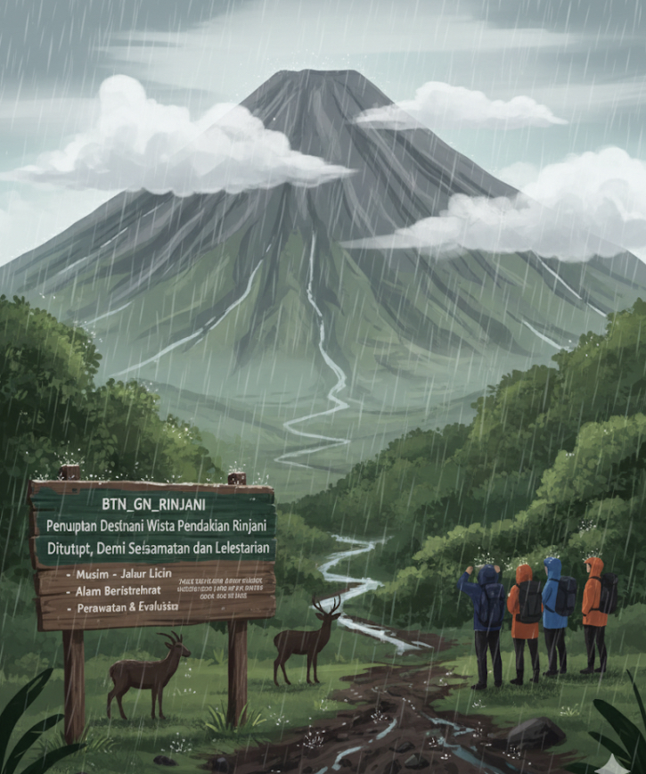 Ilustrasi Taman Nasional Gunung Rinjani