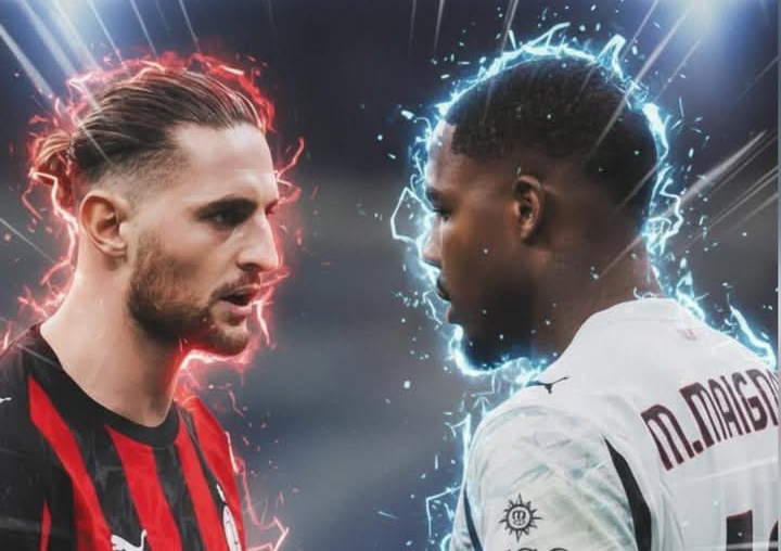 Adrien Rabiot dan Mike Maignan, gelandang dan kiper AC Milan yang tampil luar biasa saat menggilas Como 3-1.