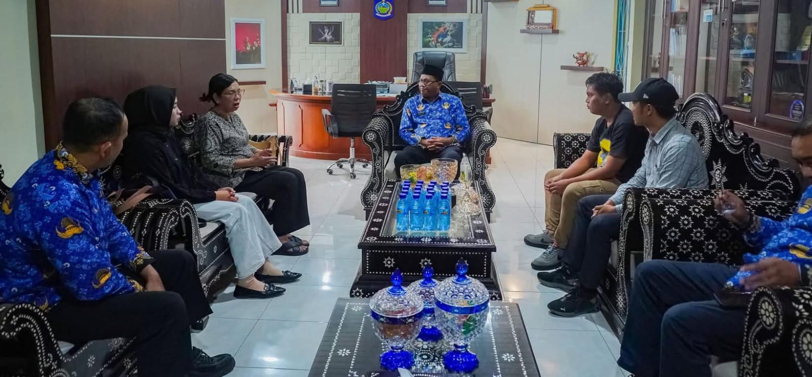 Kepala Dinas Kelautan dan Perikanan (Dislutkan) Provinsi NTB, Muslim, S.T., M.Si., menerima audiensi dari Direktur PT High Point Fisheries guna membahas capaian serta tantangan industri perikanan tuna