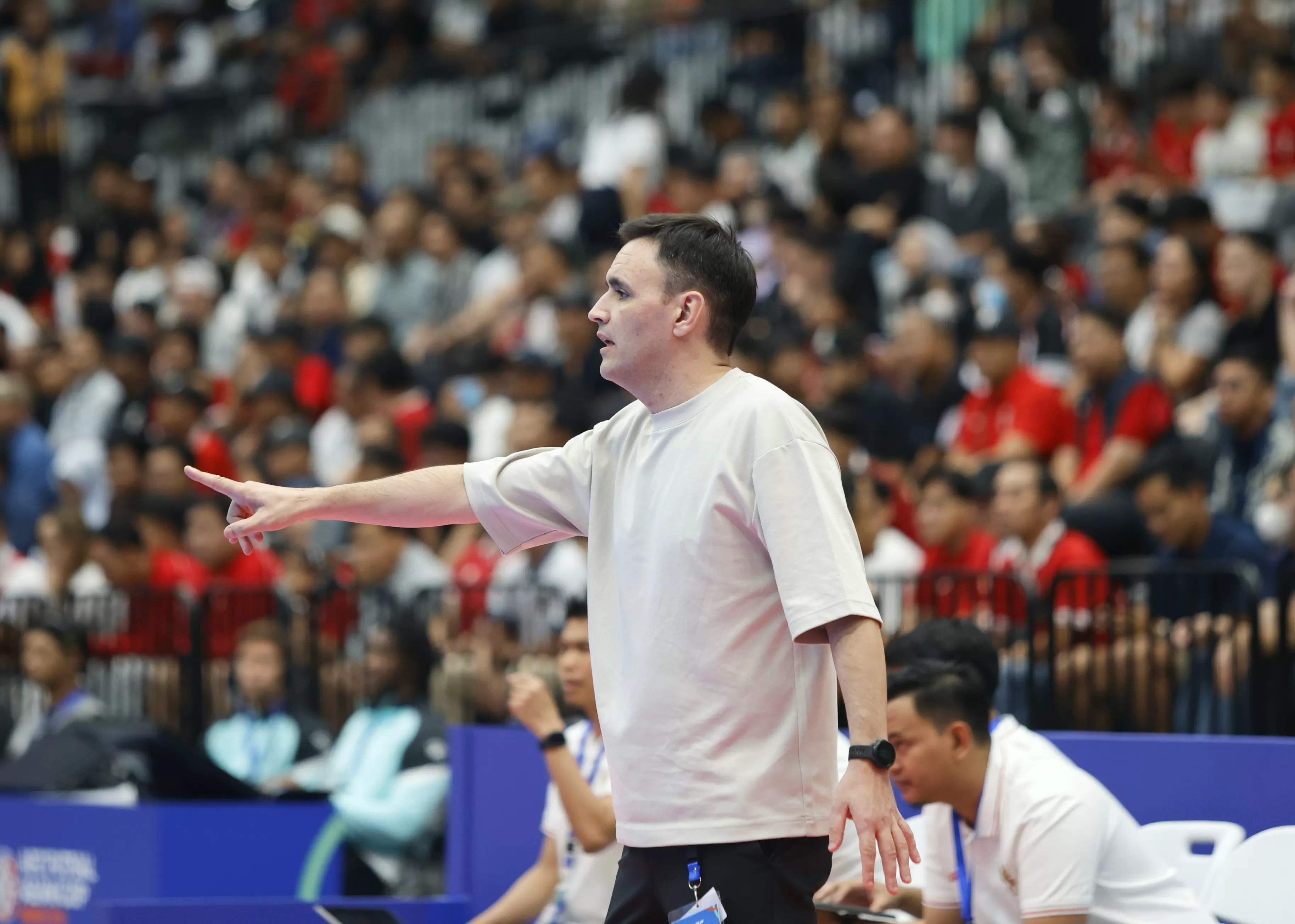 Pelatih timnas futsal Indonesia Hector Souto Vazquez. (Dery Ridwansah/JawaPos.com)