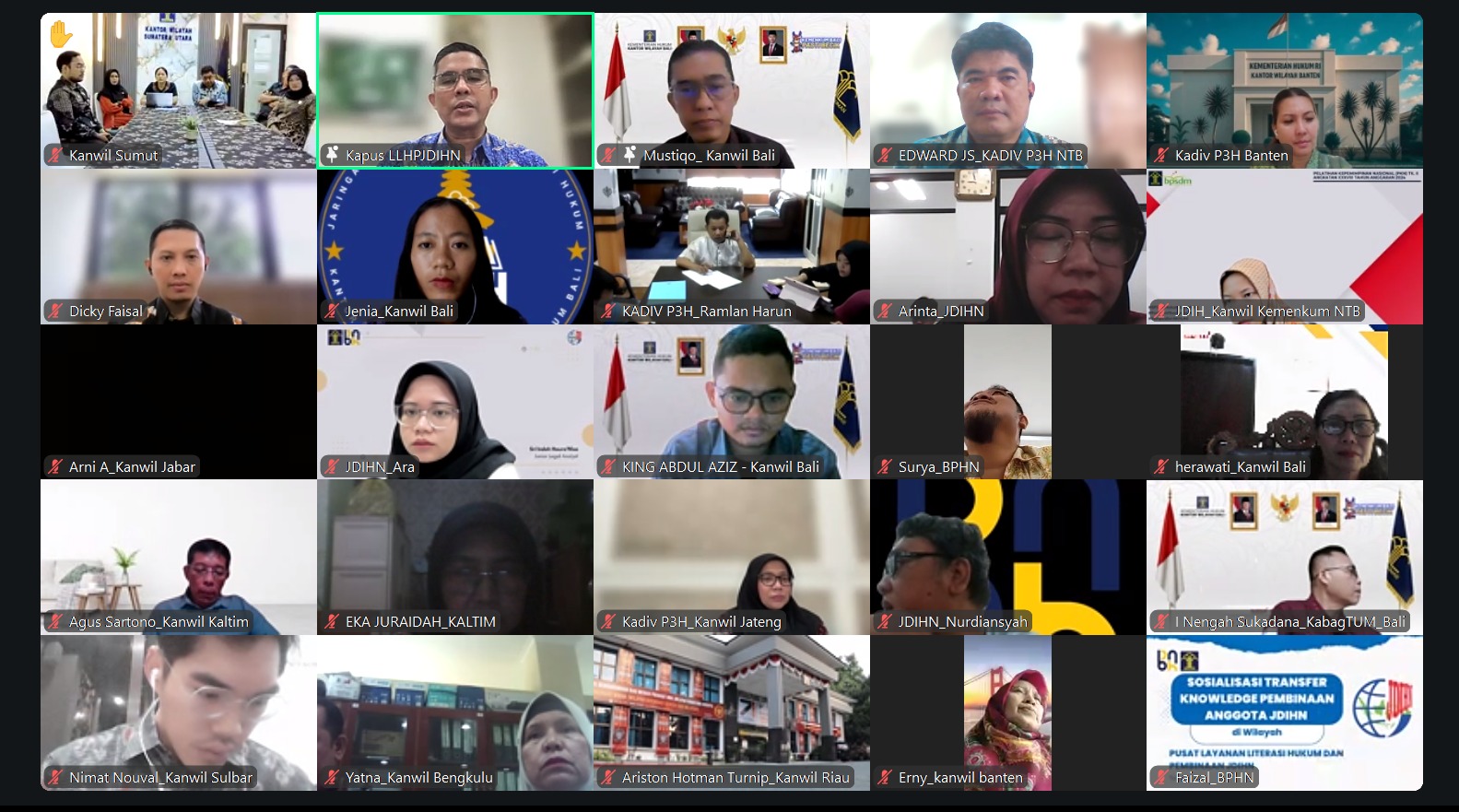 Kanwil Kemenkum NTB ikuti sosialisasi nasional JDIHN secara daring.