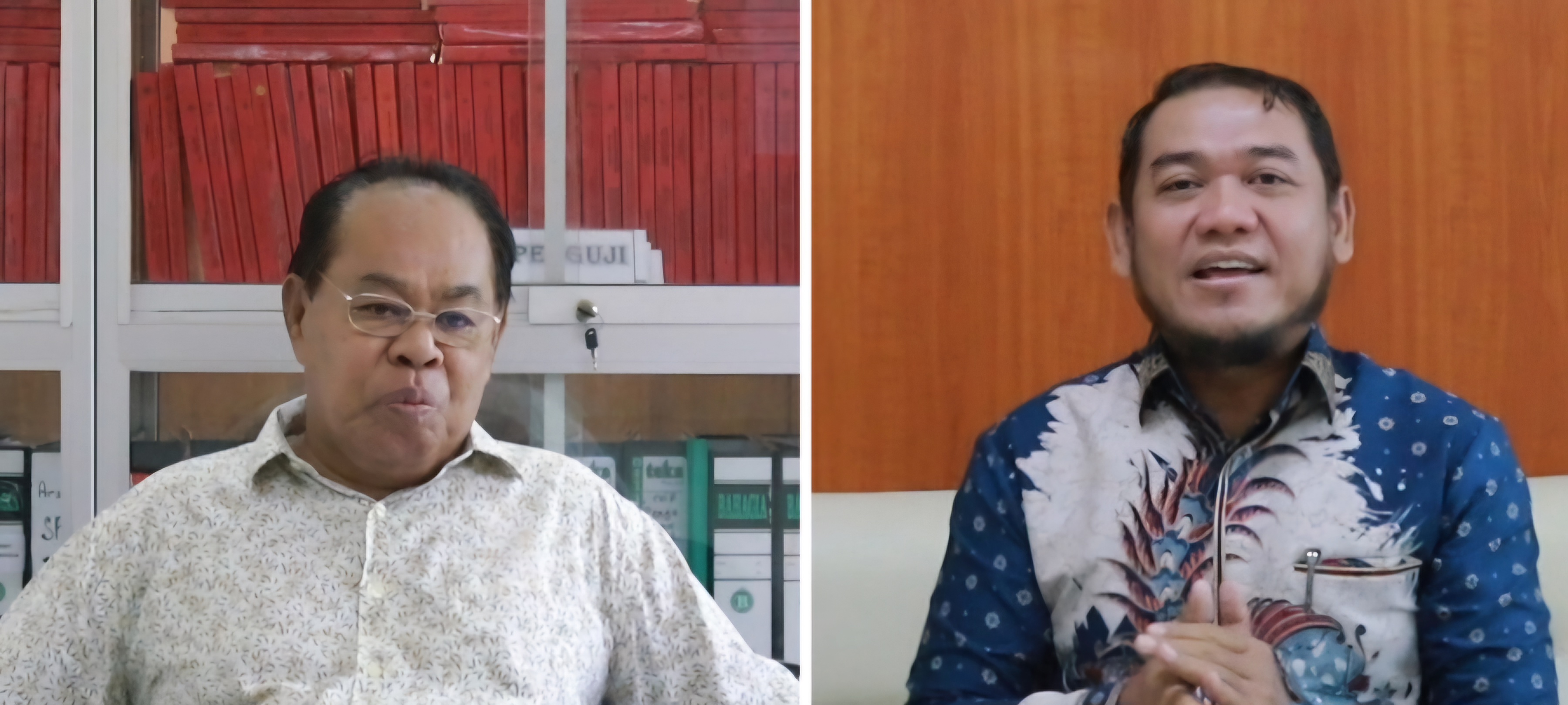 Prof. Dr. Amiruddin, S.H., M.Hum (kiri) dan Prof. Dr. Kurniawan, S.H., M.Hum.