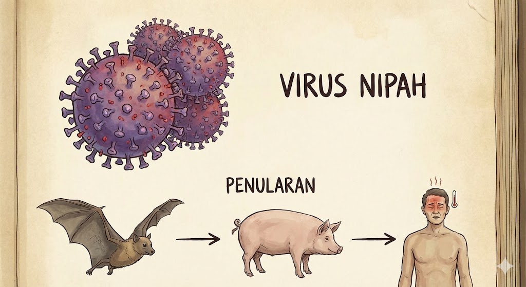 Ilsutrasi Virus Nipah