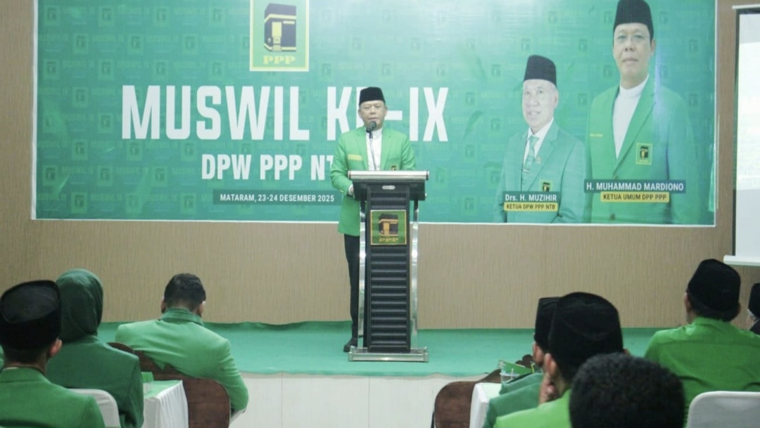 Ketua Umum PPP Muhamad Mardiono saat membuka Muswil IX DPW PPP NTB yang digelar 24 Desember 2025 lalu.