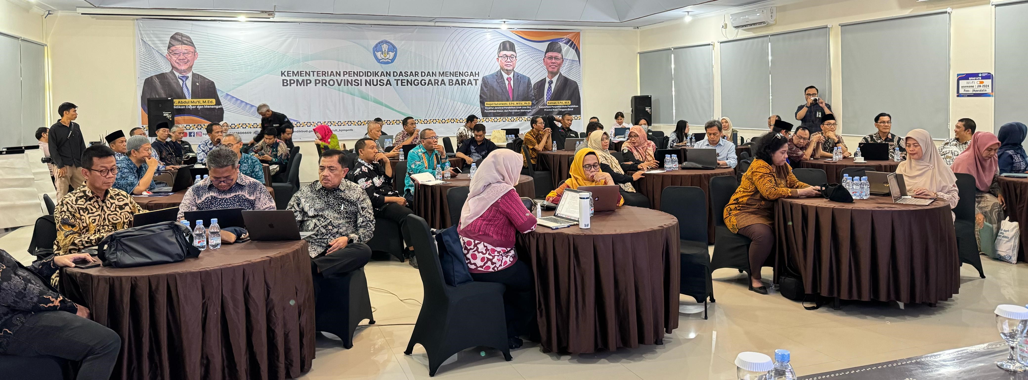 BPMP NTB bersama stakeholder lintas sektor diskusi peningkatan mutu pendidikan NTB, Kamis (5/2). BPMP NTB perkuat penjaminan mutu pendidikan, Mataram krisis pengawas, enam Orang tangani 220 sekolah.