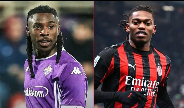Moise Kean dan Rafael Leao, dua pemain yang hendak disatukan AC Milan.