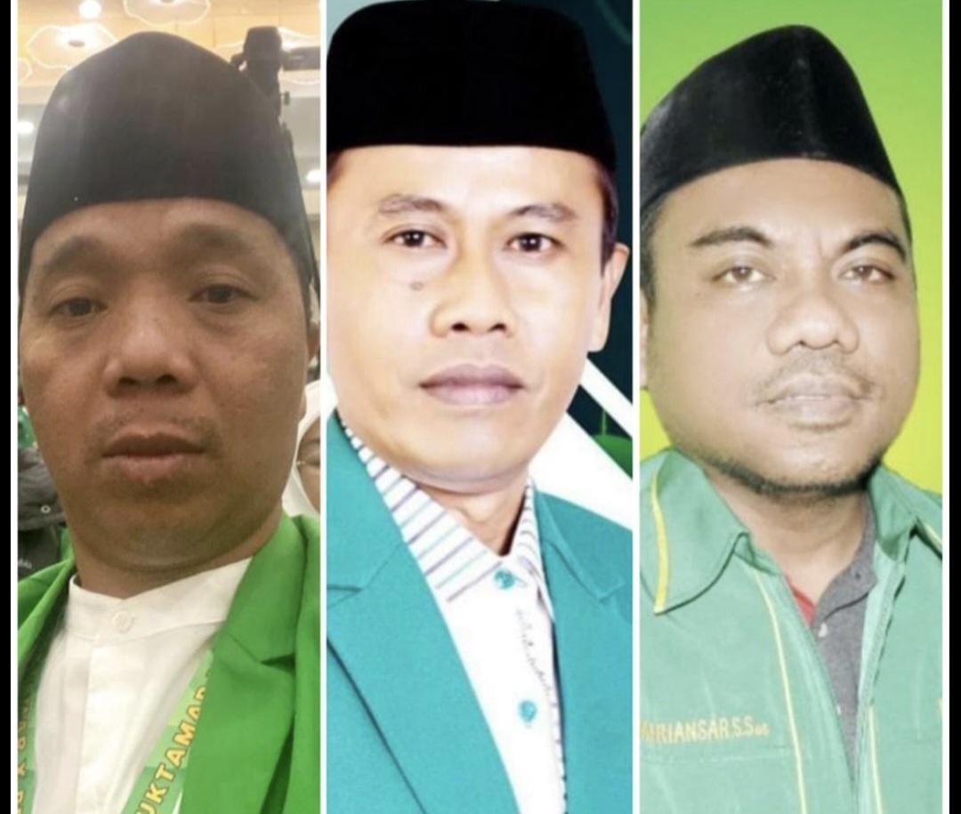 Ketua DPC PPP KLU Narsudin (kiri), Ketua PPP KSB Amirudin Embeng (tengah), dan Ketua DPC PPP Kota Bima Syafriansar (kanan).