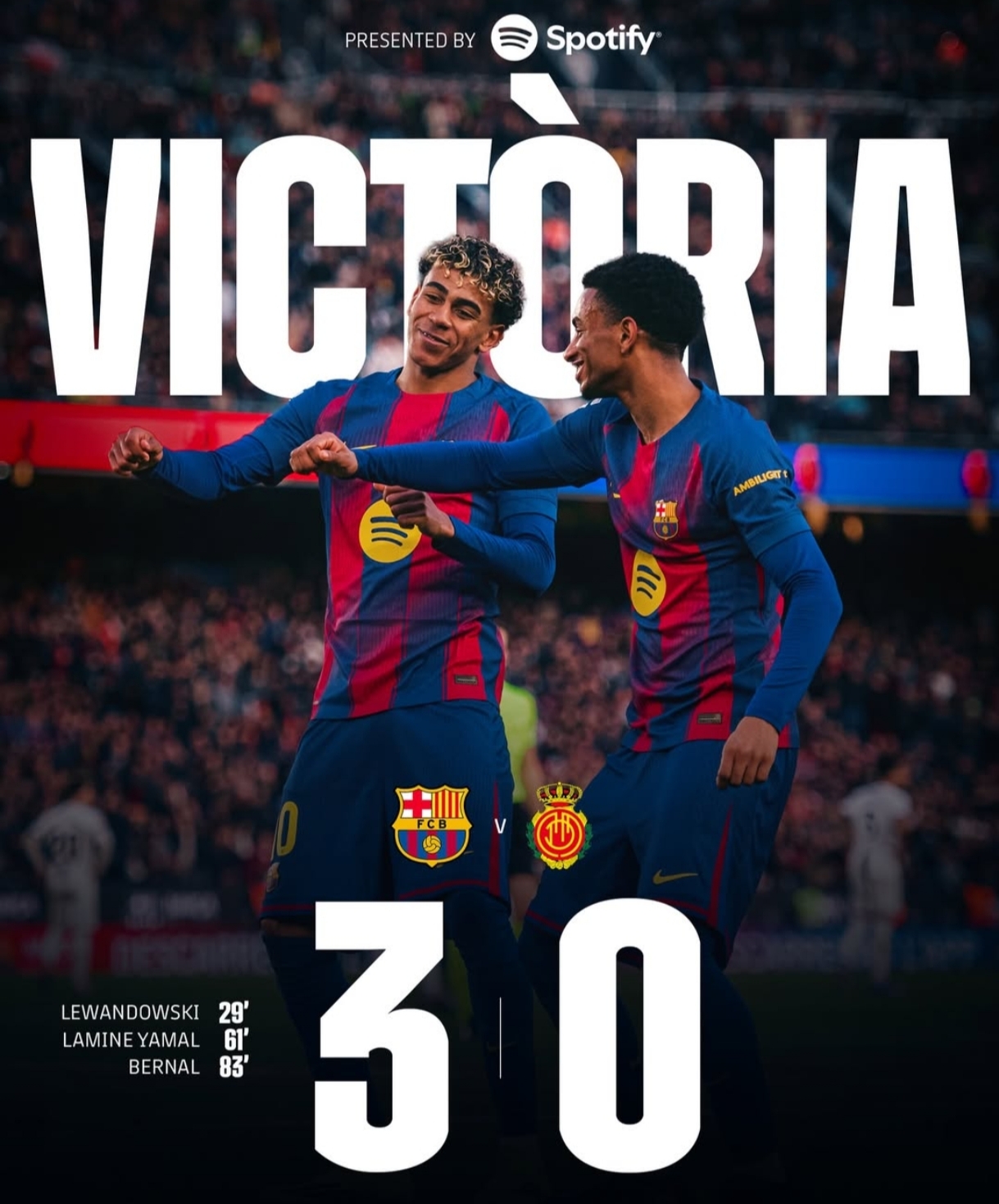 Barcelona menang meyakinkan melawan Mallorca, Sabtu 7 Februari 2026. (ig fcbarcelona)