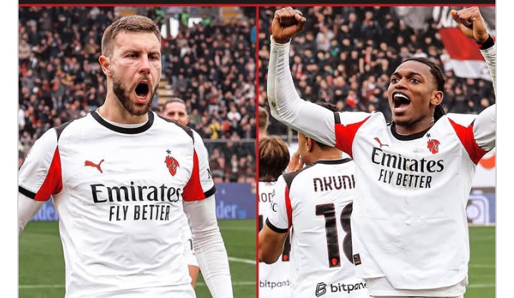 Strahinja Pavlovic dan Rafael Leao dua pemain AC Milan pencetak gol dalam laga kontra Cremonese. 