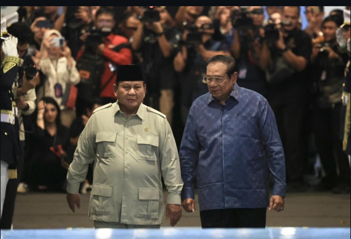 Presiden RI ke-6 Susilo Bambang Yudhoyono menghadiri undangan Presiden RI Prabowo Subianto di Istana Negara. (FOTO: IG presidenrepubliindonesia/tim media presiden).