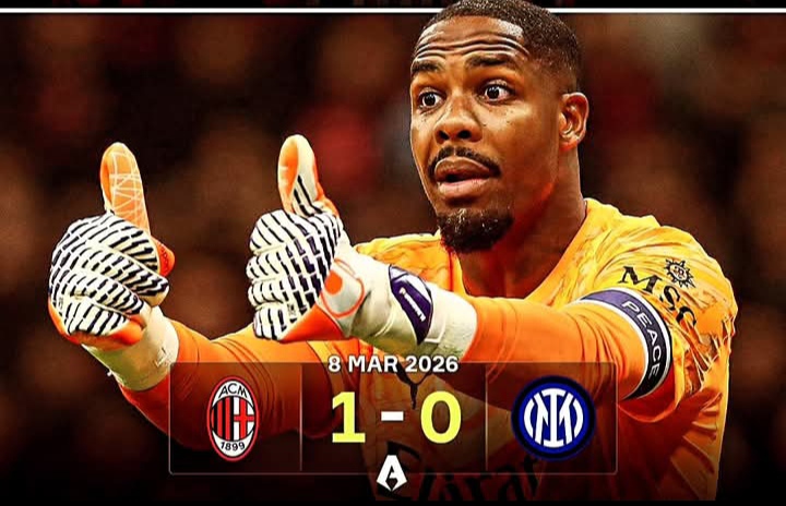 Hasil akhir AC Milan vs Inter Milan 1-0.