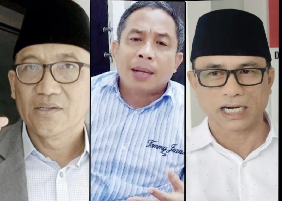 Anggota DPRD NTB Raden Nuna Abriadi (kiri), Muhammad Aminurlah (tengah) dan Hasbullah Muis Konco (kanan).
