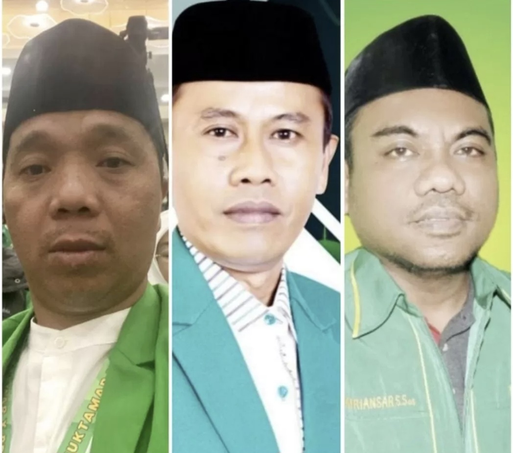 Ketua DPC PPP Kabupaten Lombok Utara (KLU) Narsudin (kiri), Ketua DPC PPP KSB Amirudin Embeng (tengah), dan Ketua DPC PPP Kota Bima Syafriansar (kanan). 