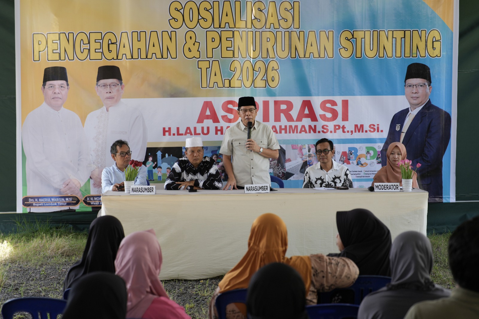 Wakil bupati Lotim Moh Edwin Hadiwijaya saat membuka acara sosialisasi pencegahan dan Penurunan Stunting