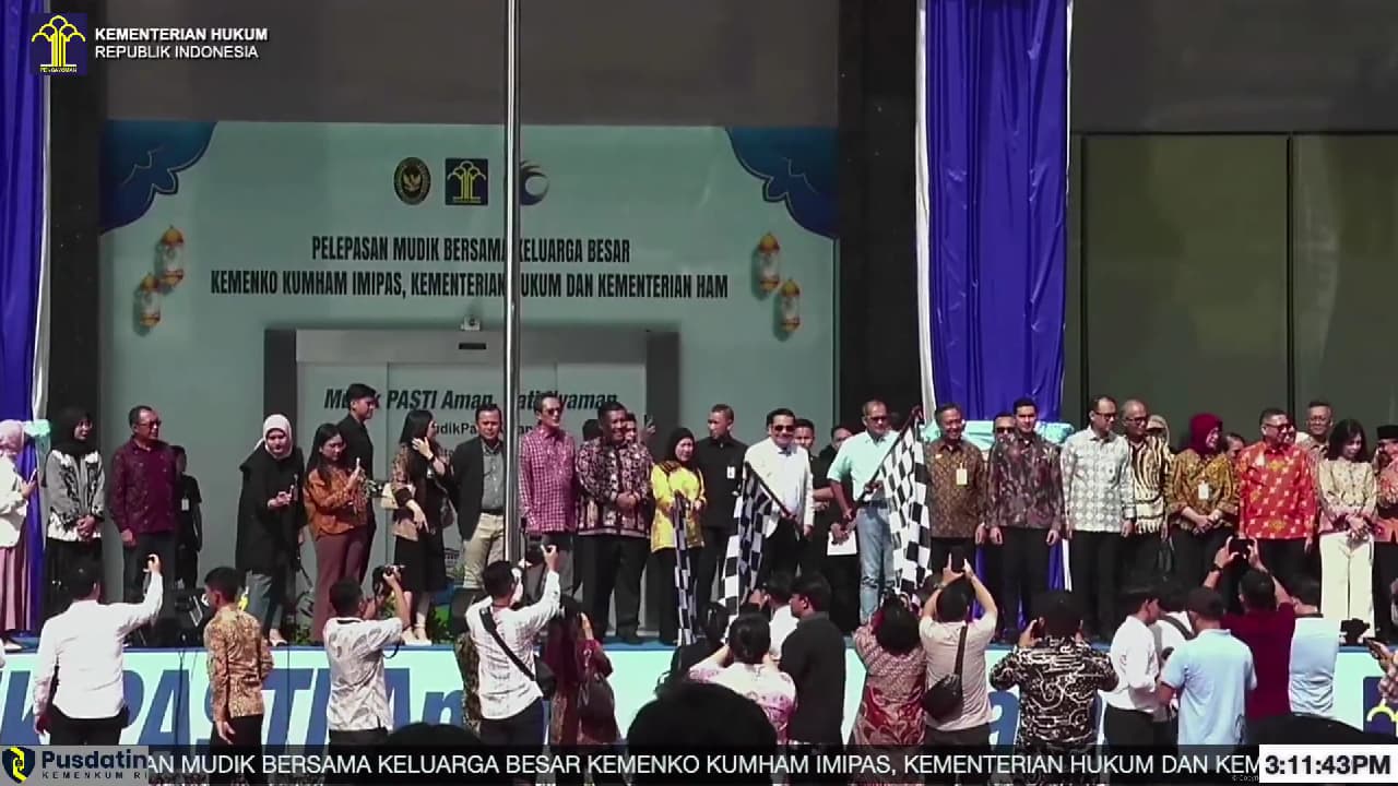Kanwil Kemenkum NTB mengikuti pelepasan Mudik Bersama Idul Fitri 1447 H secara virtual sebagai dukungan perjalanan mudik yang aman, nyaman, dan tertib bagi para pegawai.