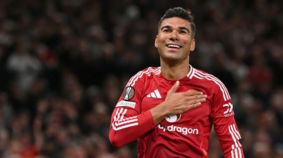 Casemiro membuka kemenangan MU pada menit ke-53. (Getty Images)